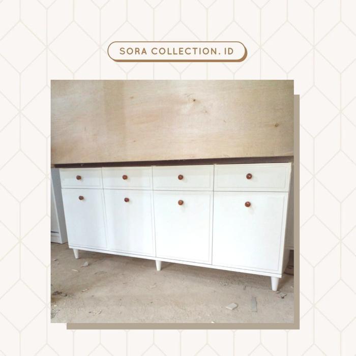 Lemari Kabinet / Laci Penyimpanan Bahan Blockboard + Duco + Meja HPL