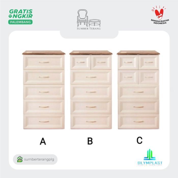 Lemari Plastik Olymplast 5 susun ODC Classic 05 Cabinet Laci Container