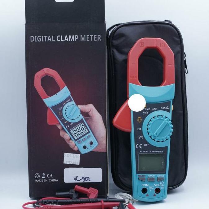 Promo Blue Vc902 Tang Ampere Clamp Multimeter 1000A True Rms Auto Ranging Alat Digital Sku 2.002.073