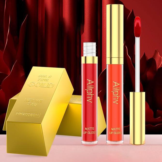 Lipplup- {Bpom} Allphv Matte Lip Gloss Lipstick Set 3 Warna Tahan Air Bibir Lipstik