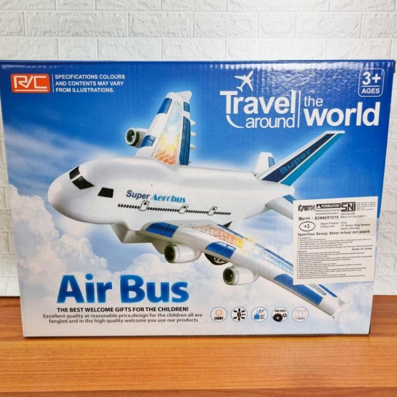 murah mainan rc pesawat terbang aerobus / rc pesawat terbang airbus travel around the world 8004