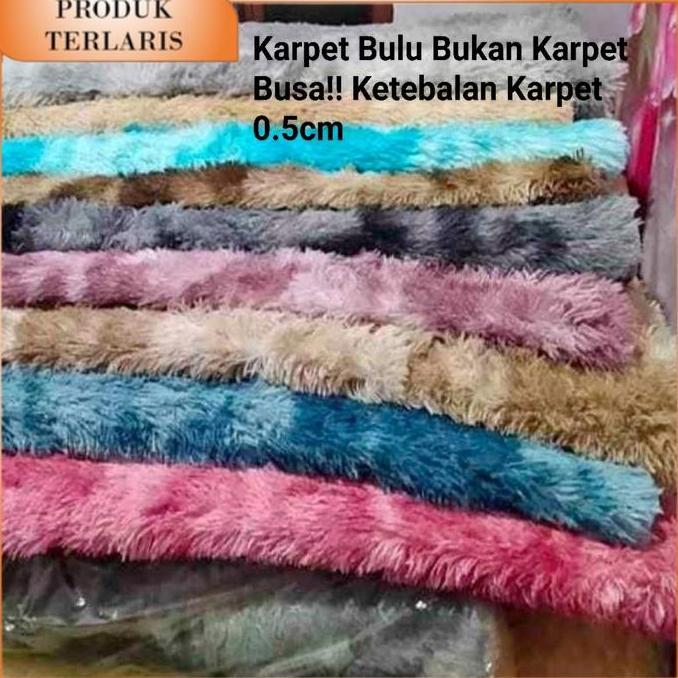[COD] 200x200 Karpet bulu Ombre lembut tebal bulu 4cm karpet lantai