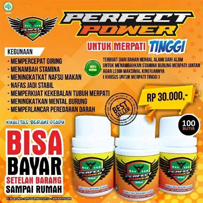 Kicaudor- Jamu Merpati Perfect Power Isi 100 Butir Perfect Power Merpati Jamu Herbal Merpati
