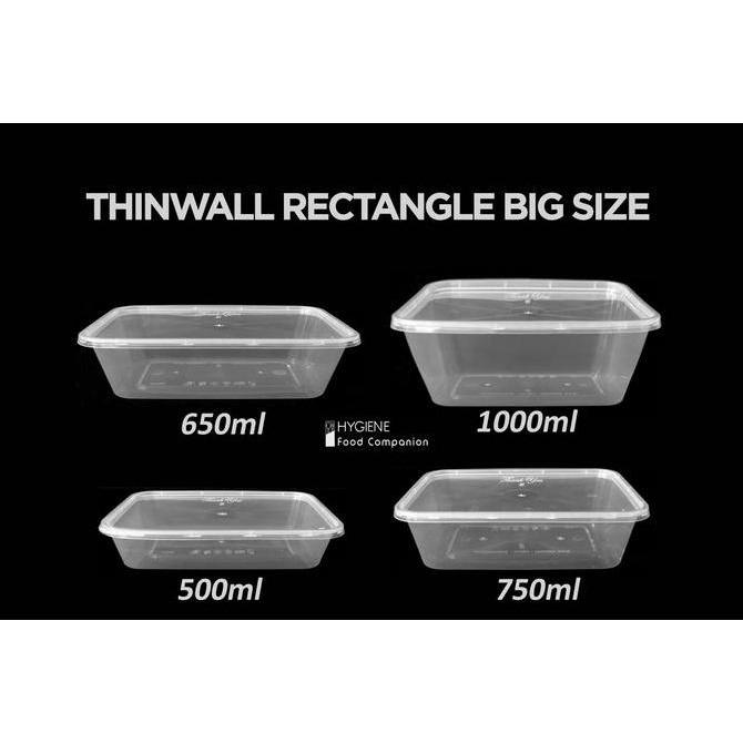Packingpac- Thin Wall 1000 Ml / Kotak Makan Plastik 1000 Ml Thinwall Grosir