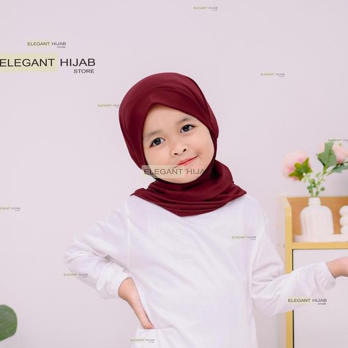 DF235 - Jilbab Segitiga Instan Malay Anak Usia 1-3 th | Jilbab Segitiga Malay Anak Spandex Jersey