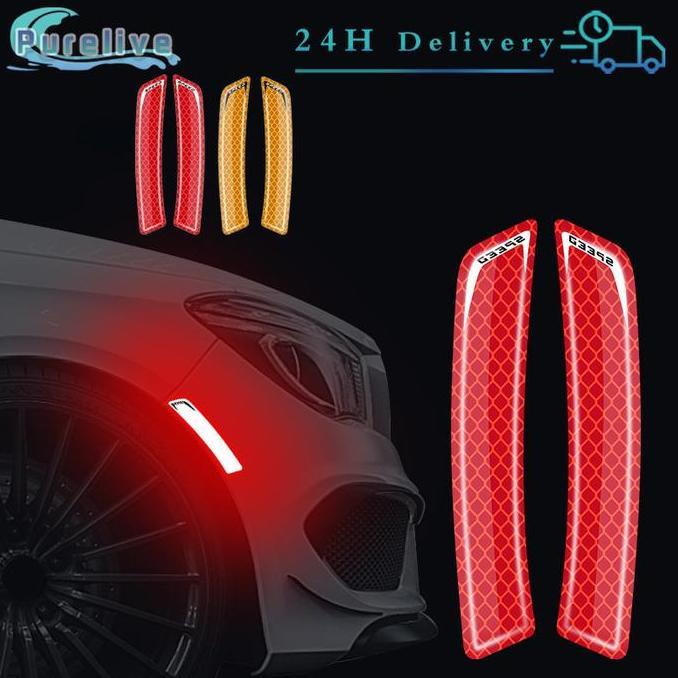 Kualitasbaik- Side Marker Emblem 2Pcs Car Reflective Sticker Side Marker Tempel Mata