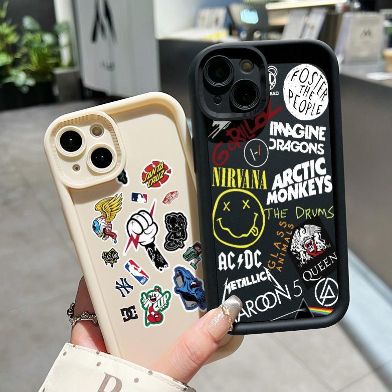 CUCI GUDANG Casing Hp OPPO A57 2022 A77 A2022 A57s A57e A77s Case Punk Warna pop dua orang pelindung