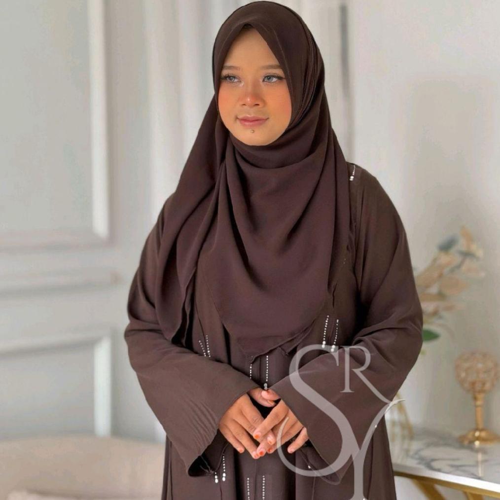 pengiriman cepat Rizkia Abaya Simple Elegant Gamis Abaya Kekinian By Syarah Collections