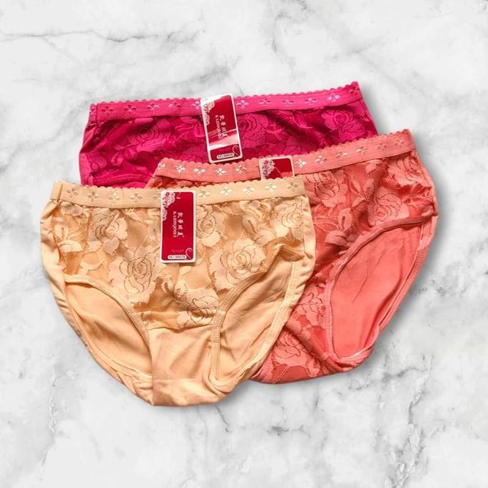 Nyaman- 3Pcs Premium Twnry Cd Broklat Transparan Bagian Belakang Bahan Full Katun - Dalaman Wanita D