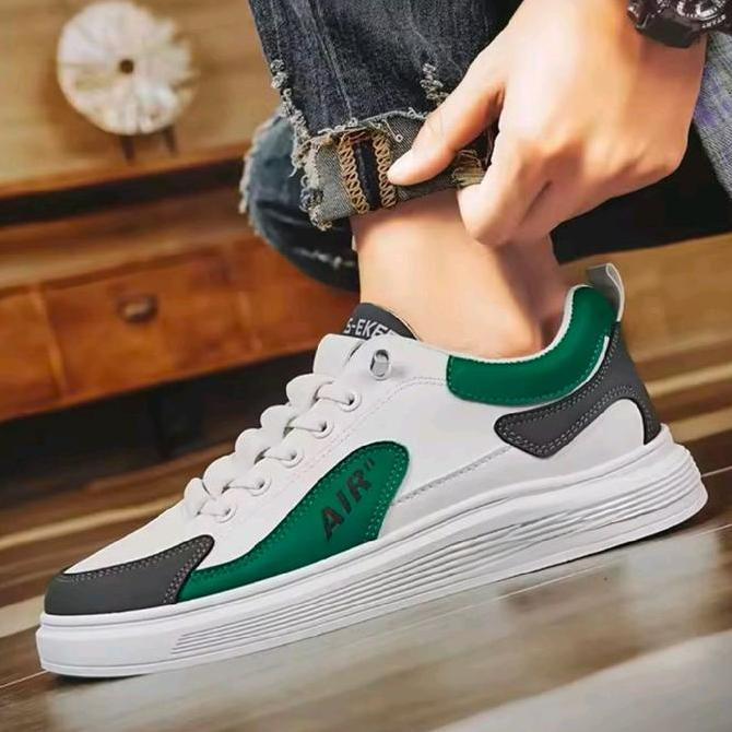 JUAL sepatu sneakers masakini pria elgan model air Casual Shoes Sport Black Kerja Putih Kasual Sneke