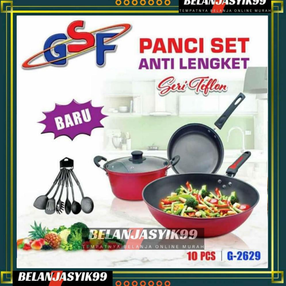PANCI SET GSF G-2629 / PANCI SET SPATULA GSF 2629 / PANCI SET SERI TEFLON SPATULA 10PCS GSF 2629 / P