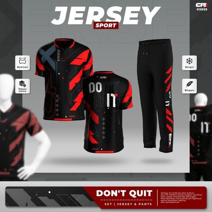 PERMAISANJA76 - BAJU KAOS JERSEY SPORT SETELAN CELANA OLAHRAGA RUNNING PRIA TRAINING TRACKPANT SET F