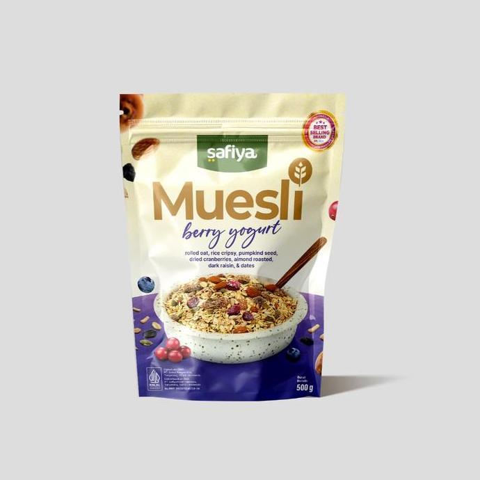 Muesli Berry Yogurt Safiya 1kg | Sereal Oat Muesli Food Oatmeal Halal dan BPOM