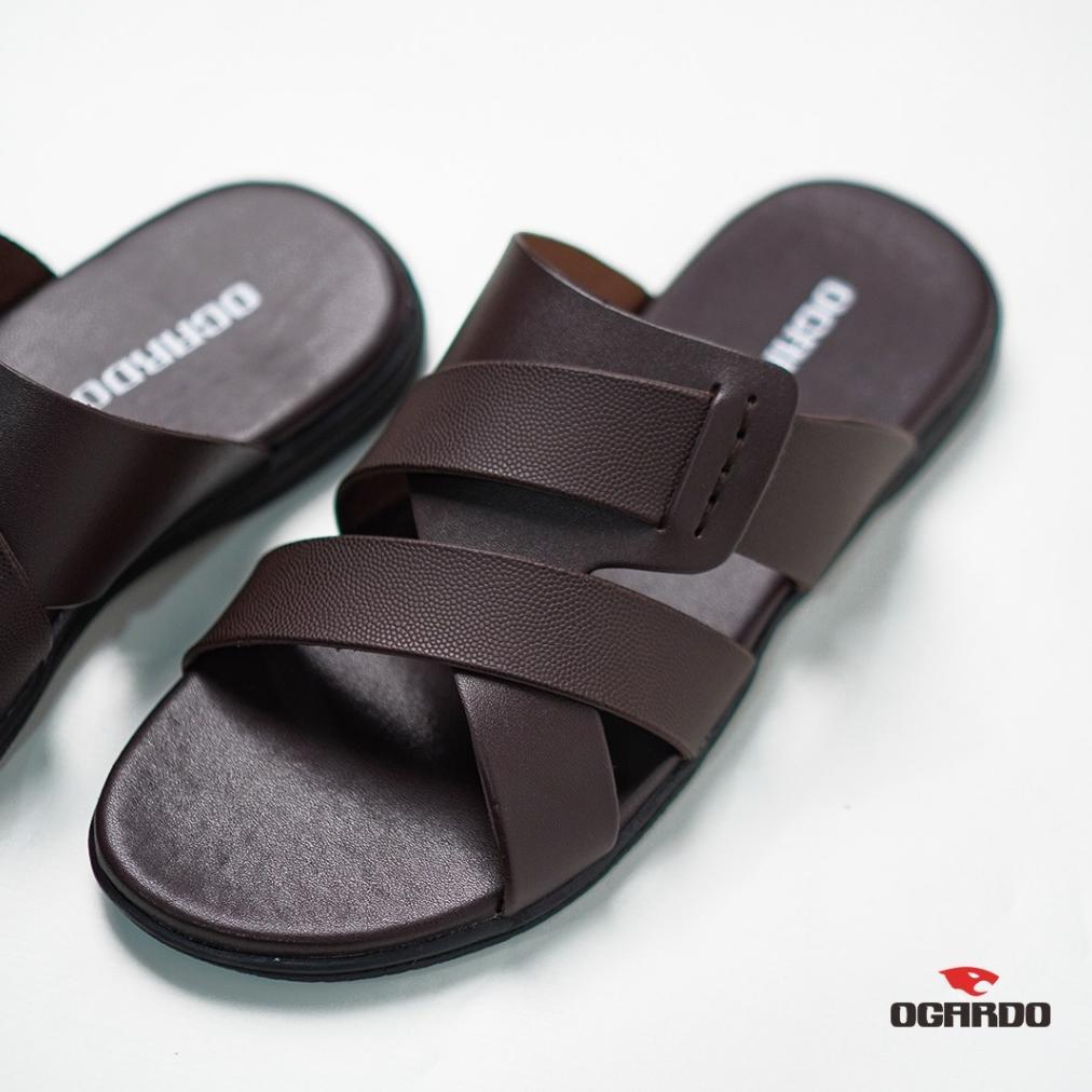 Sandal Ogardo Alba Pria 01 Slip On Kulit Sintetis Premium, Nyaman & Ringan Sandal pria