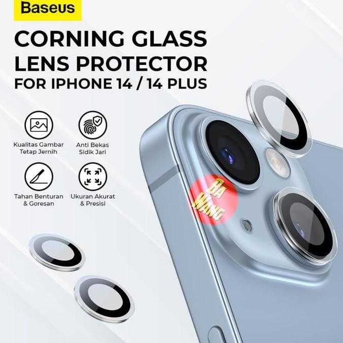 BASEUS Frame Camera Lensa Kamera Anti Gores Glare Kaca iPhone 14 Plus NUSAGADGET