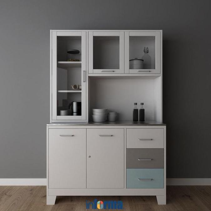 Informa Sky Kabinet Dapur Metal - Putih Kitchen Cabinet Lemari Kabinet Serbaa Furniture Indoor Dapur