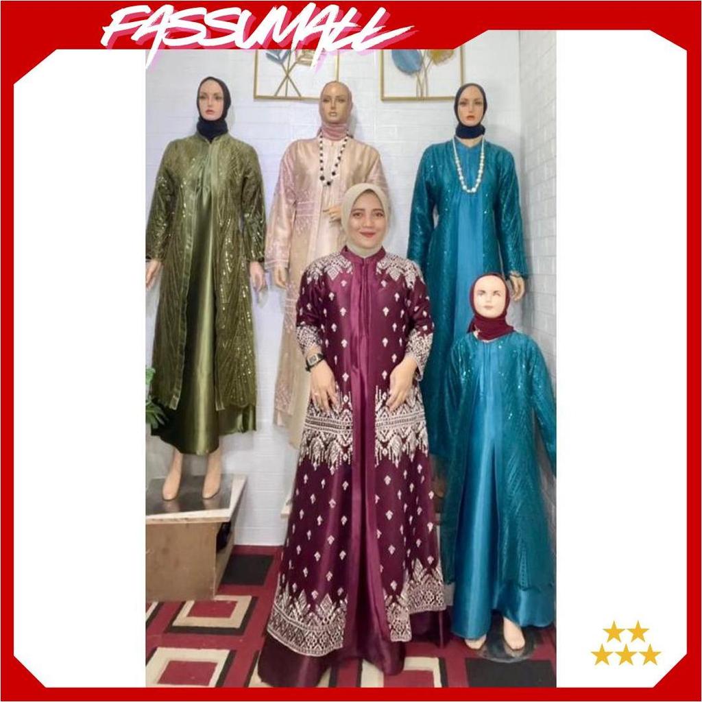 Gamis Melly Tile Sapto Kombinasi Satin Cristal Sale