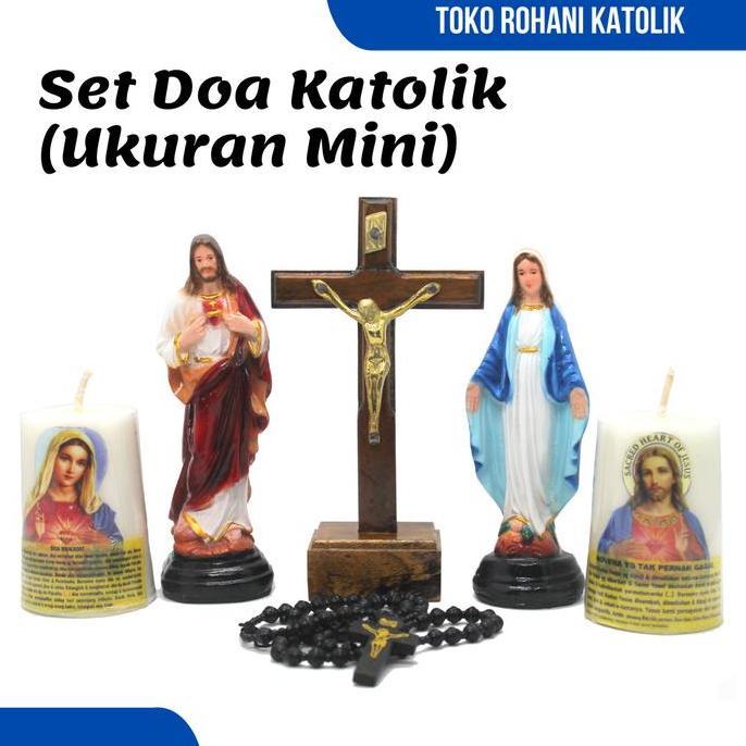 SET DOA KATOLIK (UKURAN MINI) / SALIB DUDUK KATOLIK / PATUNG YESUS