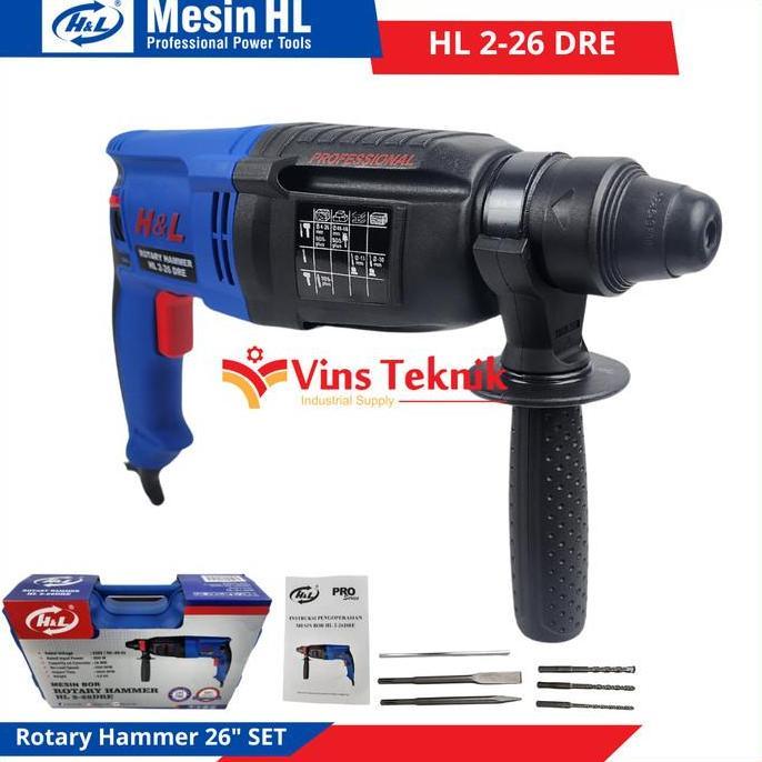 H&L HL 2-26 DRE Mesin bor beton 3mode 26mm SDS Plus rotary hammer HL2-26DRE
