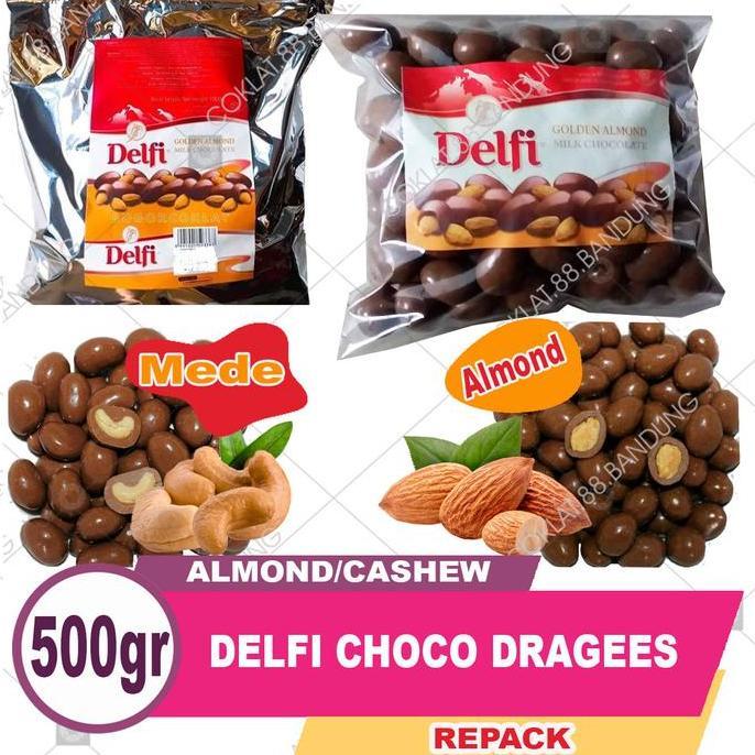 Coklat Delfi Almond Mede 500Gr Choco Dragees Untuk Parcel Lebaran Hampers Kue Kering Promo Lebaran