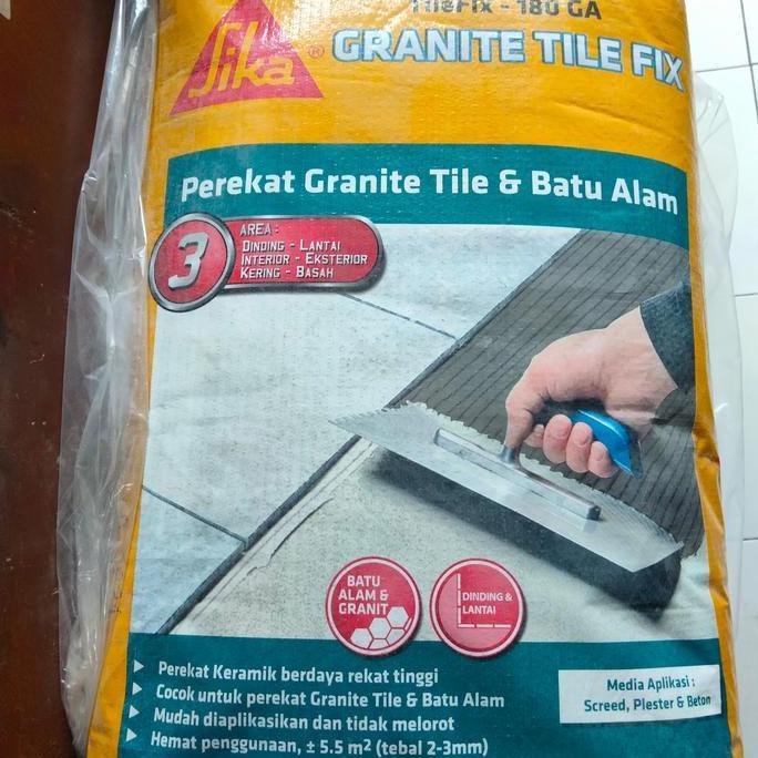 TERBARU - sika ceram 180 GA tilefix perekat granit & batu alam 25 kg