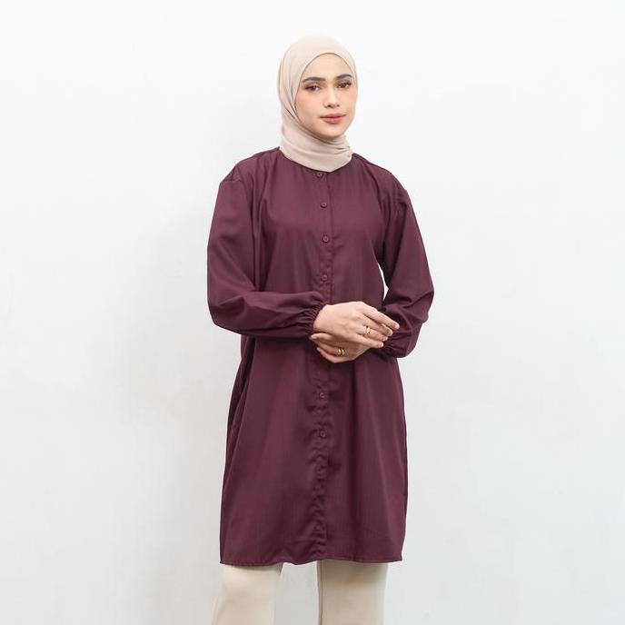 GIYOMI ID - Naura Tunic / Tunik Wanita / Tunik Bahan Textured Cotton / Baju Atasan Wanita
