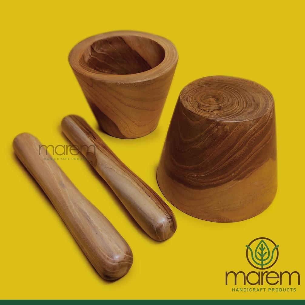 Lumpang Alu Kayu Jati | Ulekan Kayu Jati | Tumbukan Bumbu | Ulekan Bumbu Cod