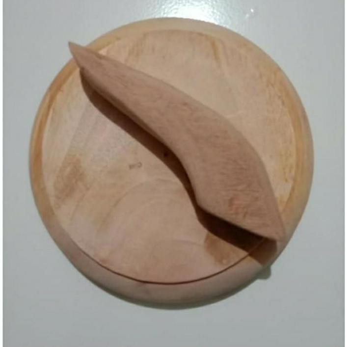 Cobek Kayu - Ulekan Kayu - Set Cobek & Ulekan Kayu - Cobek Kayu Ukuran Sedang - Cobek Sambal Super