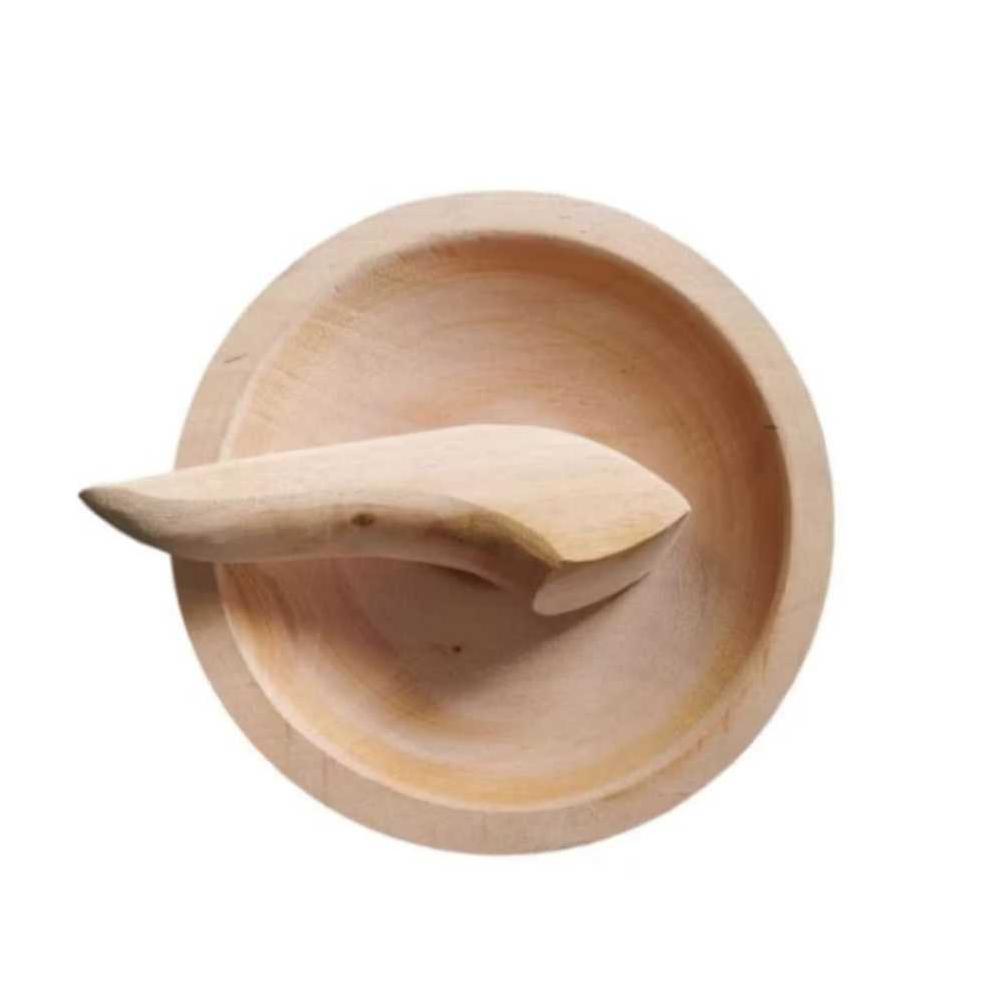 Cobek Kayu - Ulekan Kayu - Set Cobek & Ulekan Kayu - Cobek Kayu Ukuran Sedang - Cobek Sambal Teratas