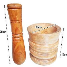 Lumpang Kayu Kecil Penumbuk Obat Kayu Lumpang Penumbuk Bumbu - Deplok Obat Baru