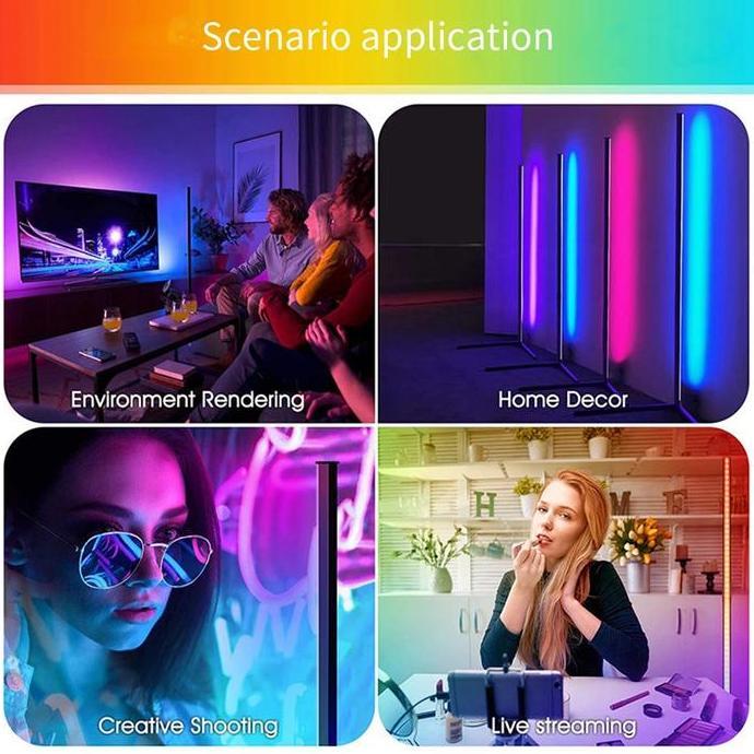 Promo Lampu Standing Lamp Rgb Light Aesthetic Dekorasi Kamar Gaming + Remote