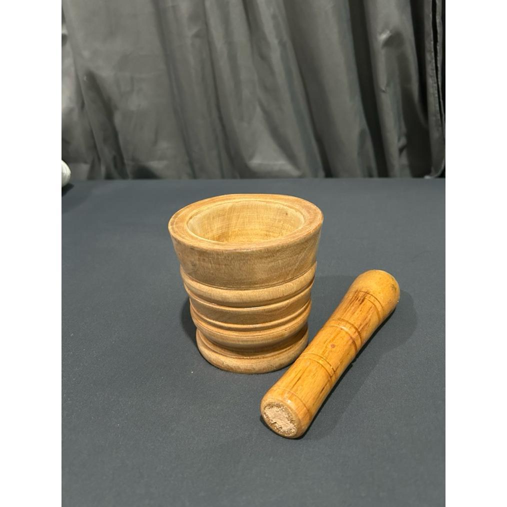 Lumpang Kayu /Lumpang Tumbuk Kayu 1Set (Lumpang +Penumbuk) Ready