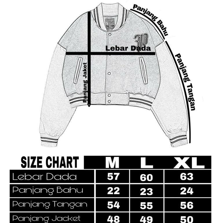 PROMO PHOMPPHIESS Jacket Varsity Crop Oversize Jaket Baseball Crop