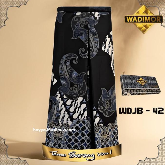 Termurah / Hot Sale Sarung Wadimor Royal Platinum Motif Batik Songket Tenun Original  Hitam Putih Mu