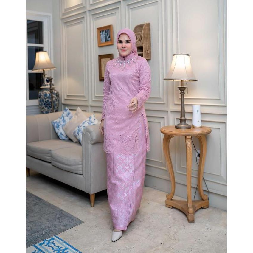 COD Set Kebaya Brukat Payet Lalisa/Kebaya Modern/Kebaya Ibu Besan/Kebaya Kondangan/Kebaya Wisuda Ter