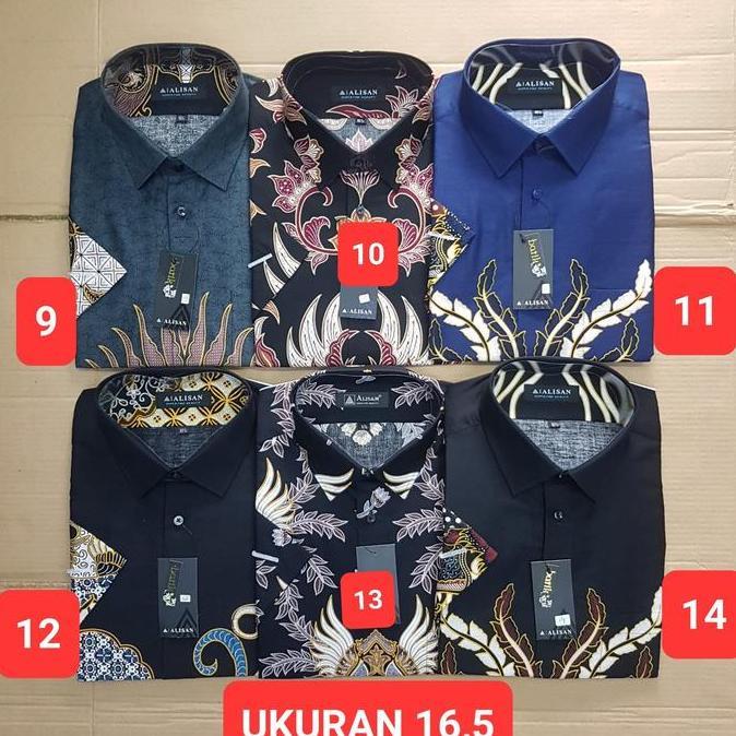 Kemeja batik Alisan lengan pendek original reguler fit uk 16,5