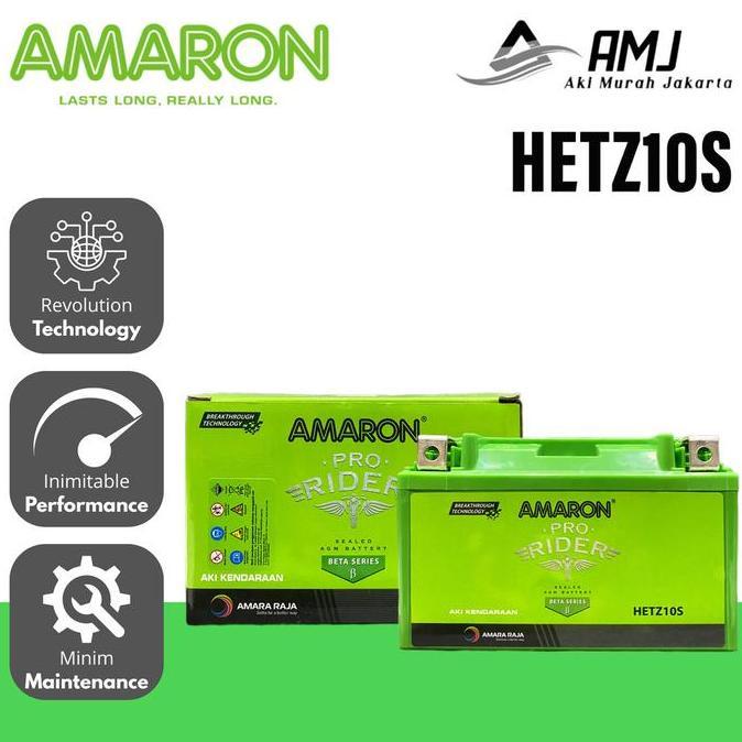 Amaron Aki Motor Ninja 250R / 250RR Mono / New Ninja 250 FI ETZ10S - 9Ah Aki Kering