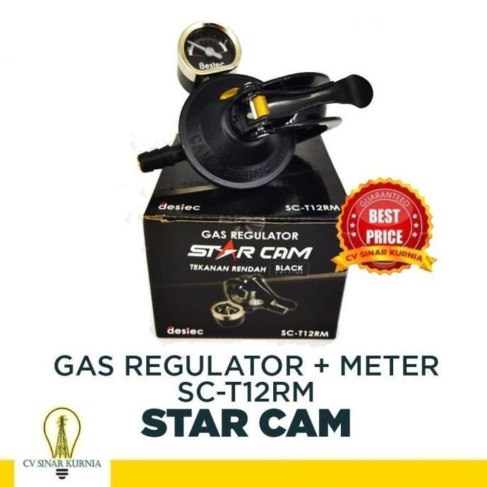 Regulator Gas Starcam T12RM Regulator + Meter Black Edition