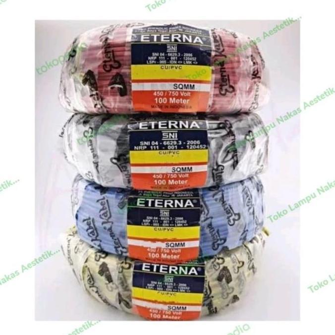 Grosir Eterna Kabel Nya/Nyaf 1X1.5 Kabel Tunggal/Serabut 100Meter