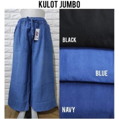 Gv23 Celana Kulot Wanita Bahan Jeans Super Jumbo Fit To Xxxl Gv23