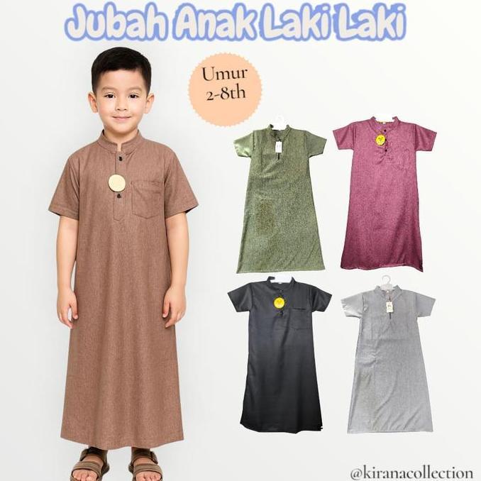 Jubah koko gamis anak laki laki katun madina umur 2-8 tahun RF