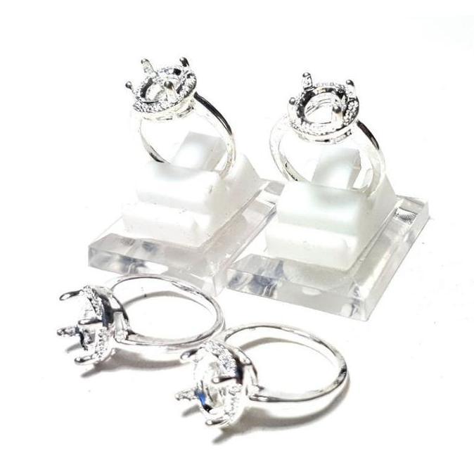 RING EMBAN WANITA BATU AKIK ALPAKA SUPER CINCIN EMBAN PERMATA CANGKANG