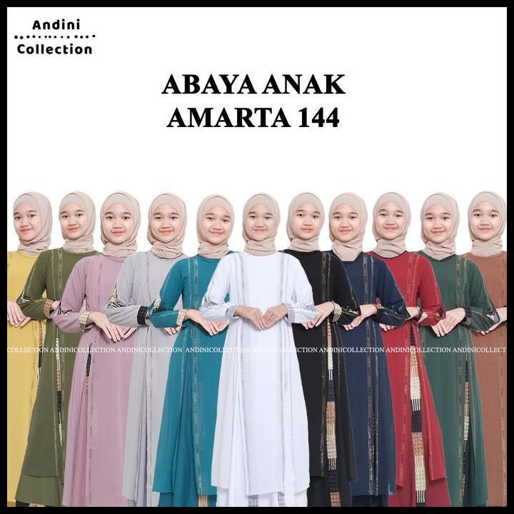 [Anak Tanggung] Andinicollection Abaya Turkey 144 Amarta Hitam Putih Muslim Bordir Dan Payet Mewah 1
