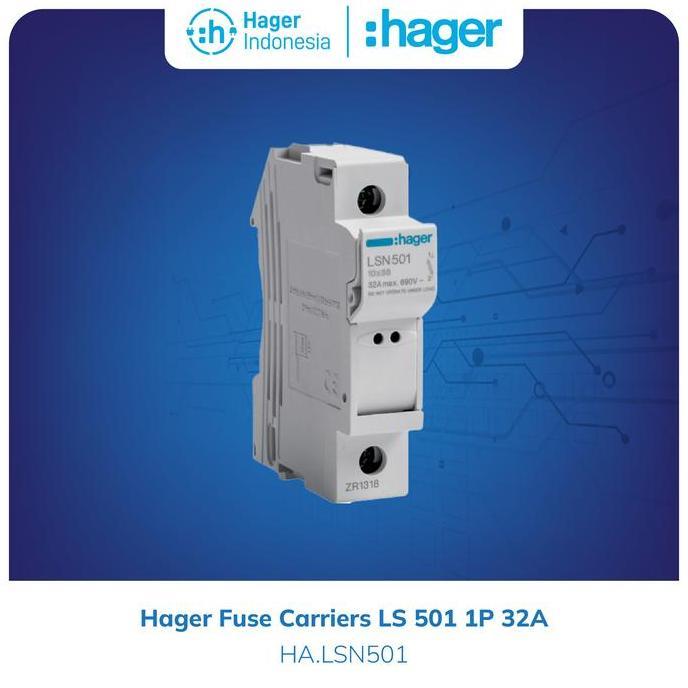 Hager Fuse Carrier 10x38mm / Rumah Fuse Keramik 10x38mm LSN501