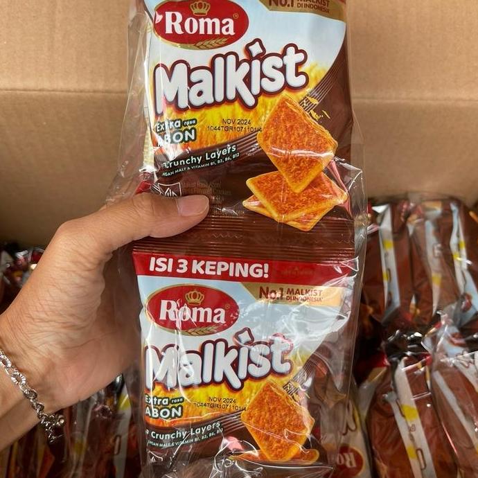 FAHRINAZITUJUH - AGEN DISTRIBUTOR MAKANAN RINGAN CEMILAN SNACK WAFER BISKUIT ROMA MALKIST ABON PACK 