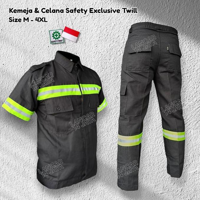 Setelan Kemeja Safety / Baju Safety Lengan Pendek / Baju Proyek Lengan Pendek / Wearpack Safety Atas