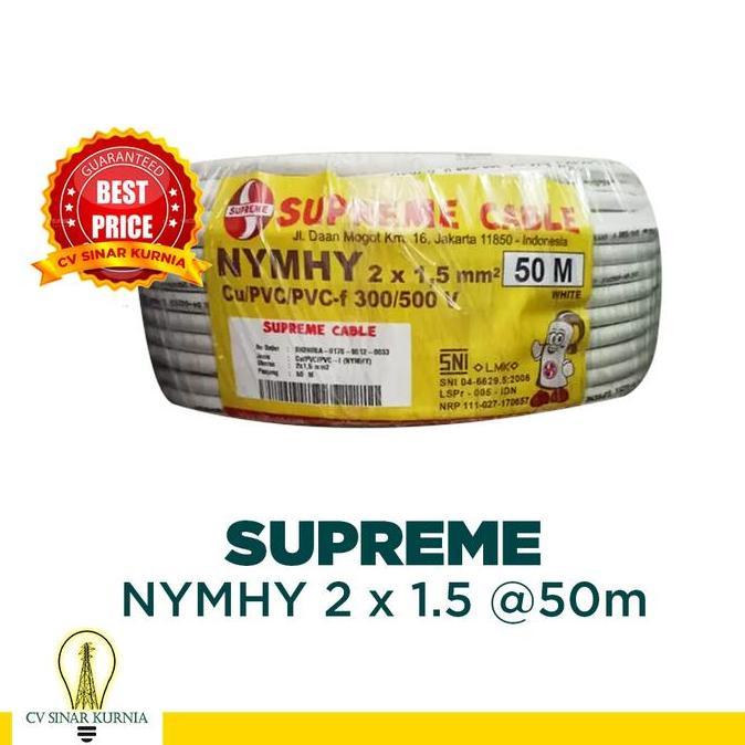 Promo Kabel Listrik Nymhy 2X1,5 Mm 2X1.5 Supreme| Supreme Kabel Nymhy| 50M