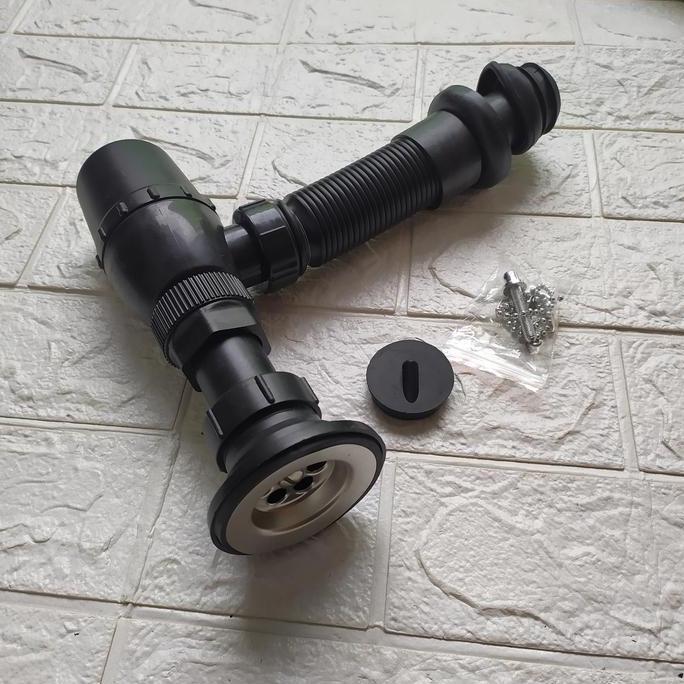 Orenji- Afur Wastafel Black/Sifon Pvc Wastafel Black/Afur Pembuangan Wastafel