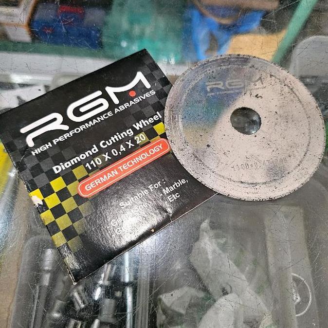 RGM DIAMOND CUTTING WHEEL 4" 105MM X 0.4MM MATA POTONG KACA INTAN BATU AKIK TIPIS 0.4 MM