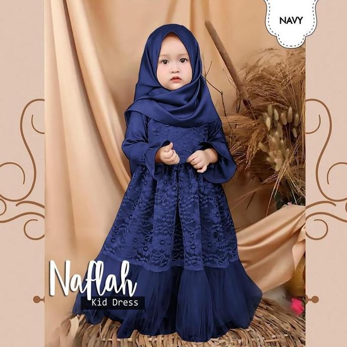 Maxi Dress Naflah Full Brukat Kid / Gamis Anak Full Brukat Naflah 3-6 Tahun / Gamis Anak Muslim  Kon